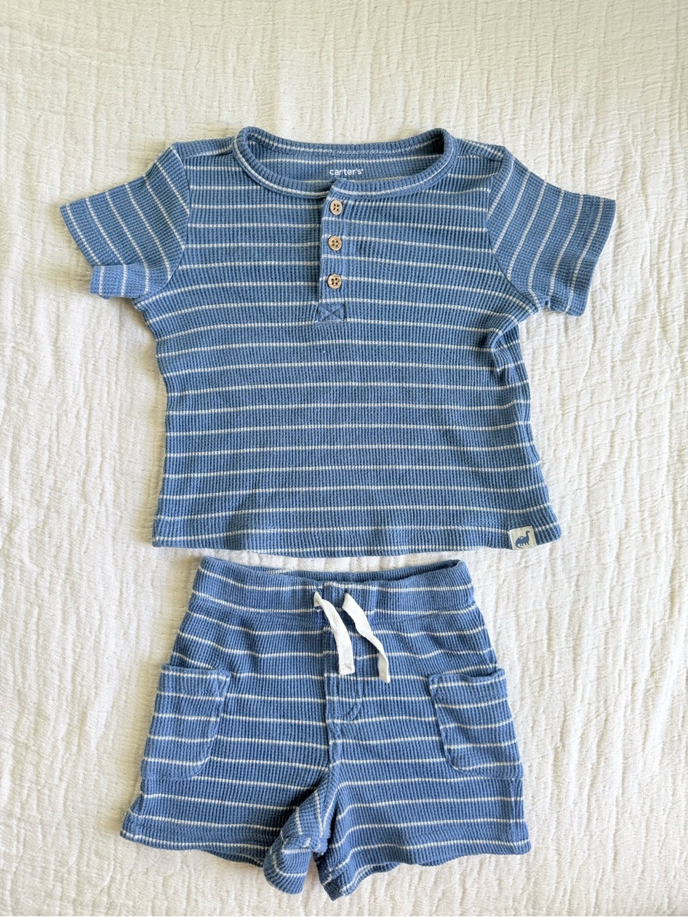 Blue Waffle textured matching set